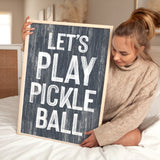 Let's Play Pickleball Sign, Hale Navy