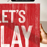 Let's Play Pickleball Sign, Real Red