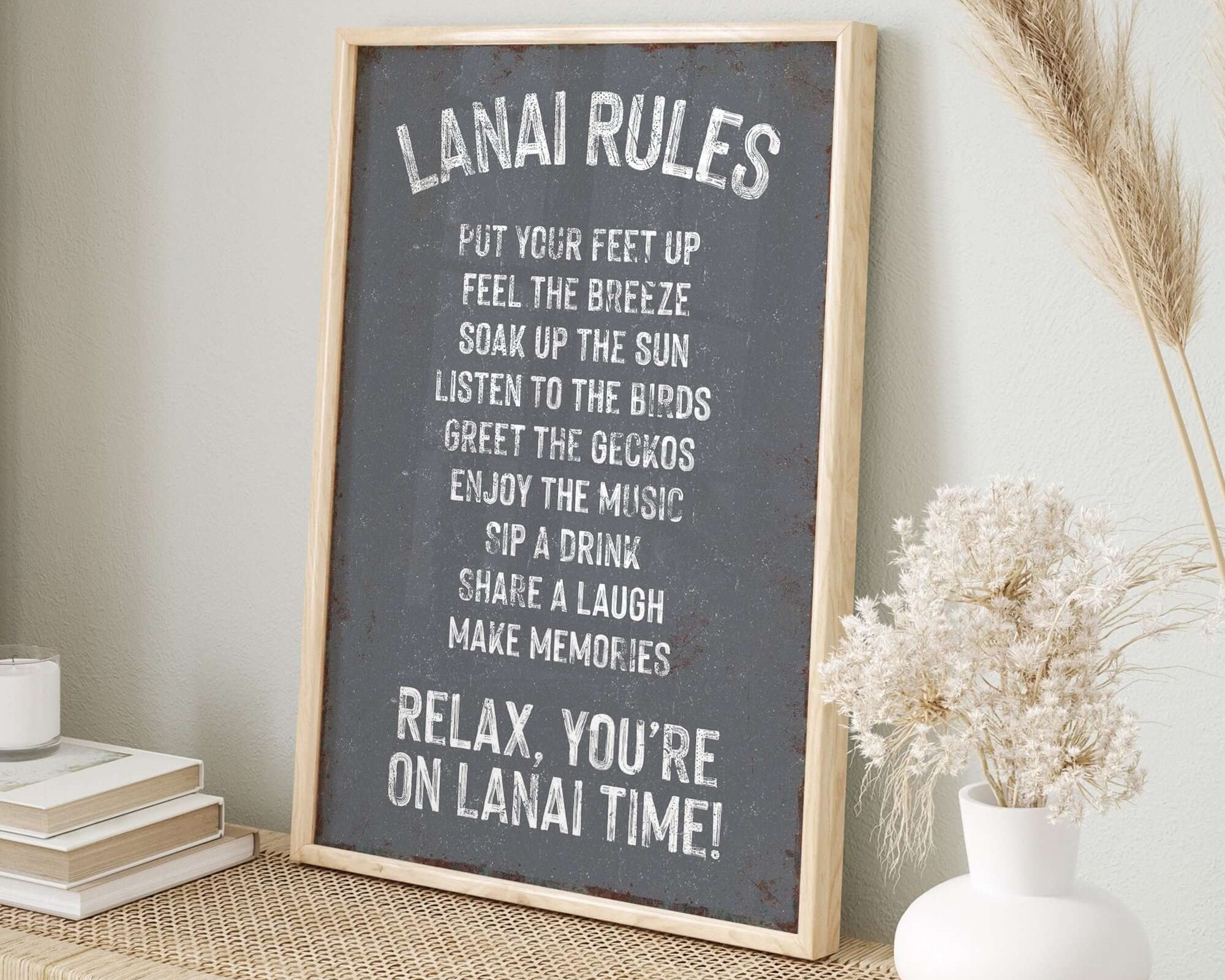 a picture of a sign on a shelf