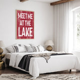 Meet Me at the Lake Sign, Dark Red