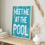 Meet Me at the Pool Sign, Duck Blue