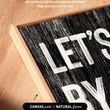 a picture of a sign that says let's by