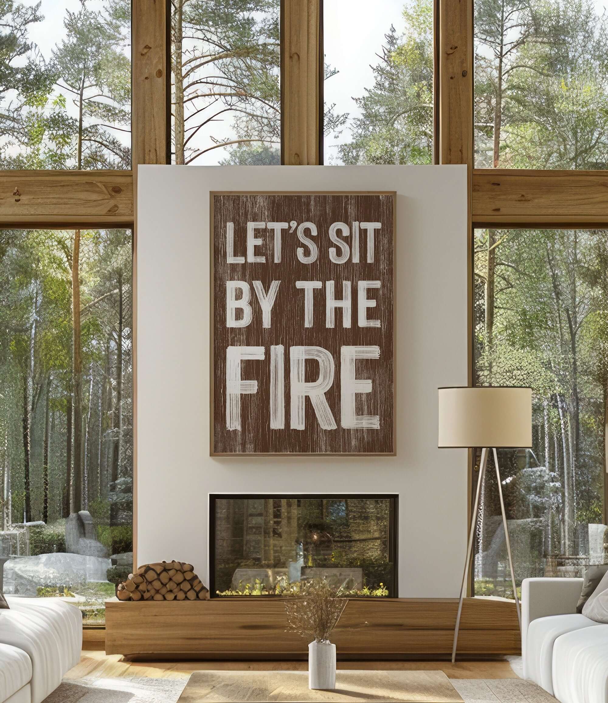 a living room filled with furniture and a fire place