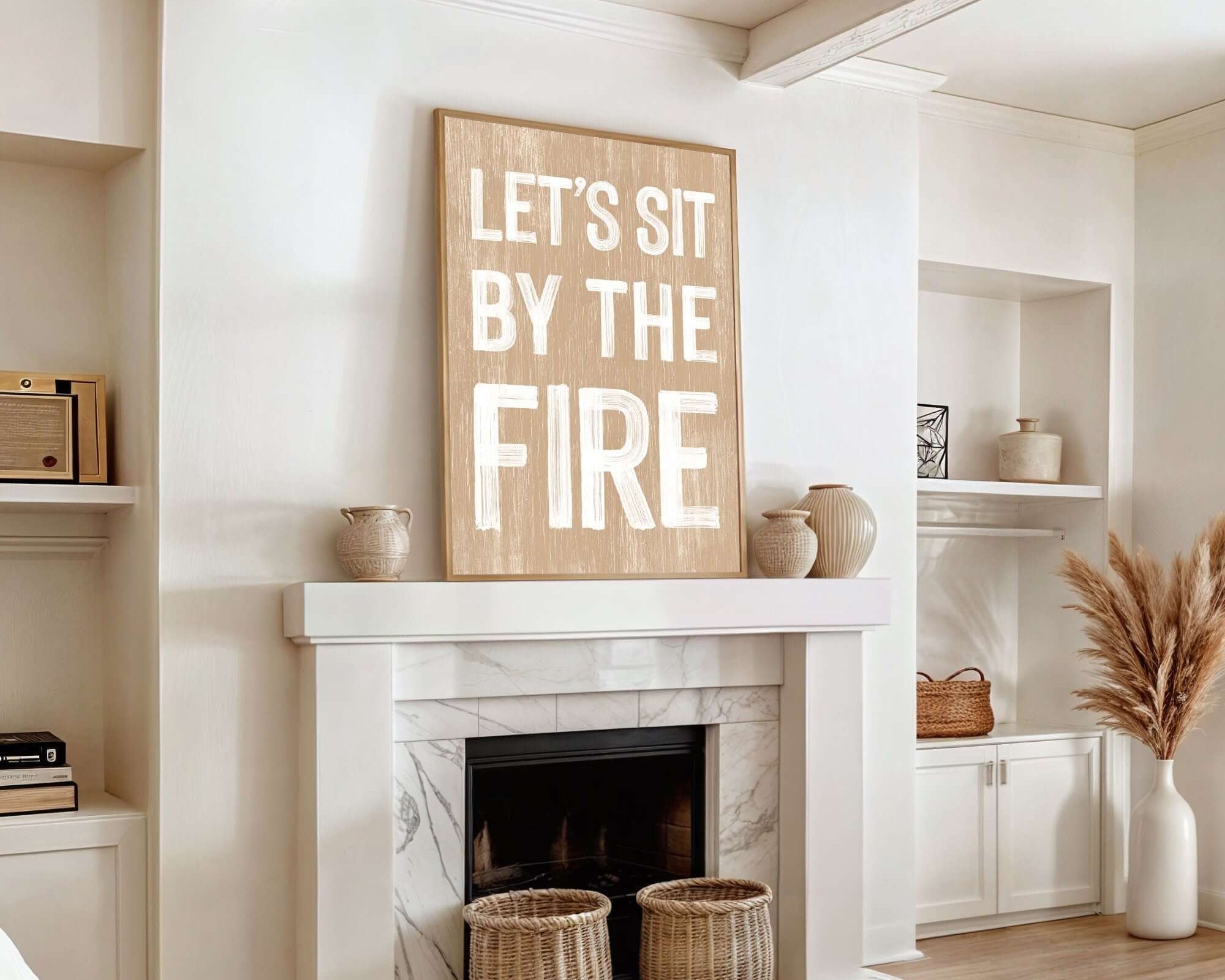 a living room filled with furniture and a fire place