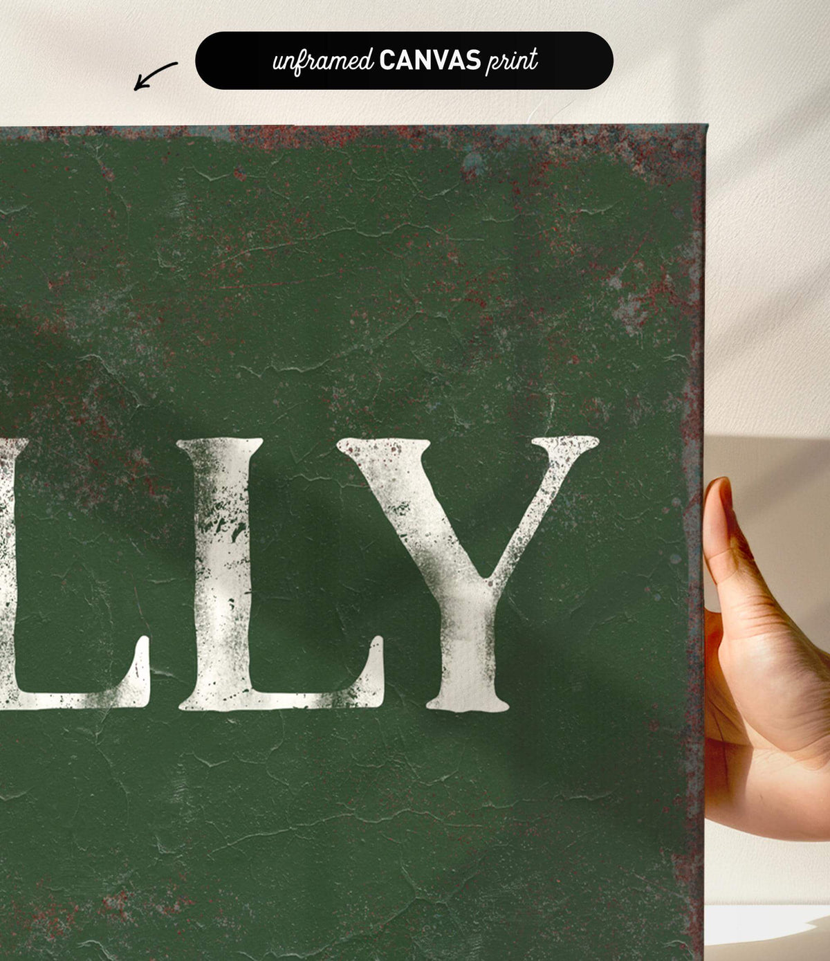 a person holding up a sign that says lily