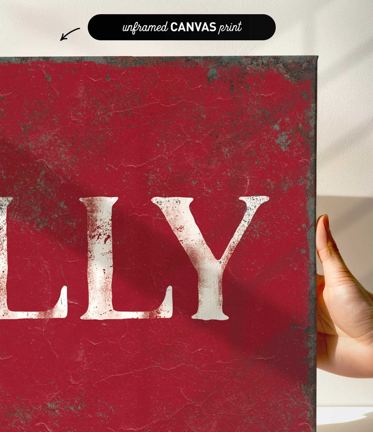a person holding up a sign that says lily