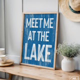 Meet Me at the Lake Sign, Ocean Blue