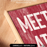 Meet Me at the Lake Sign, Dark Red