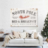 North Pole Bed & Breakfast Sign, White