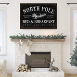 North Pole Bed & Breakfast Sign, Black