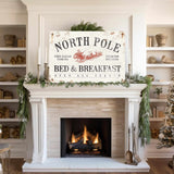 North Pole Bed & Breakfast Sign, White