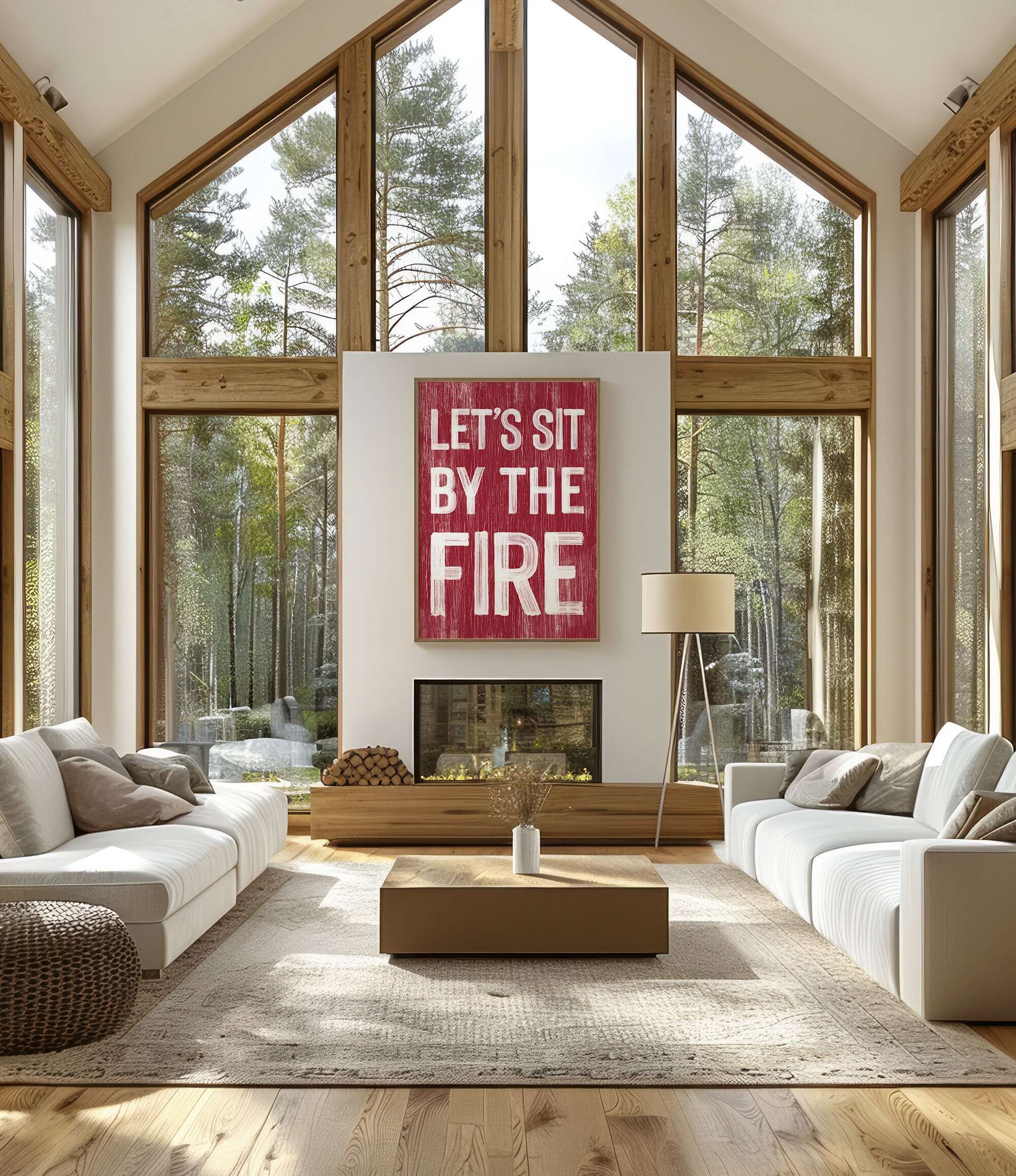 a living room filled with furniture and a fire place