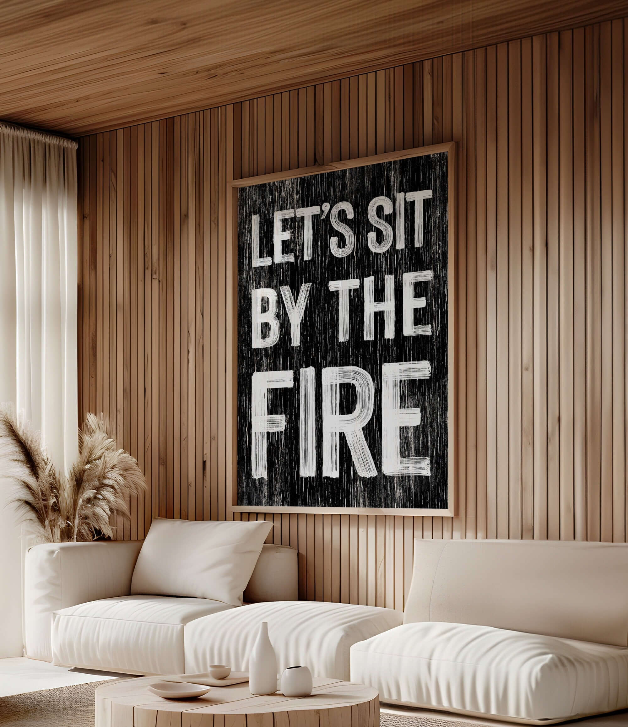 a living room filled with furniture and a painting on the wall