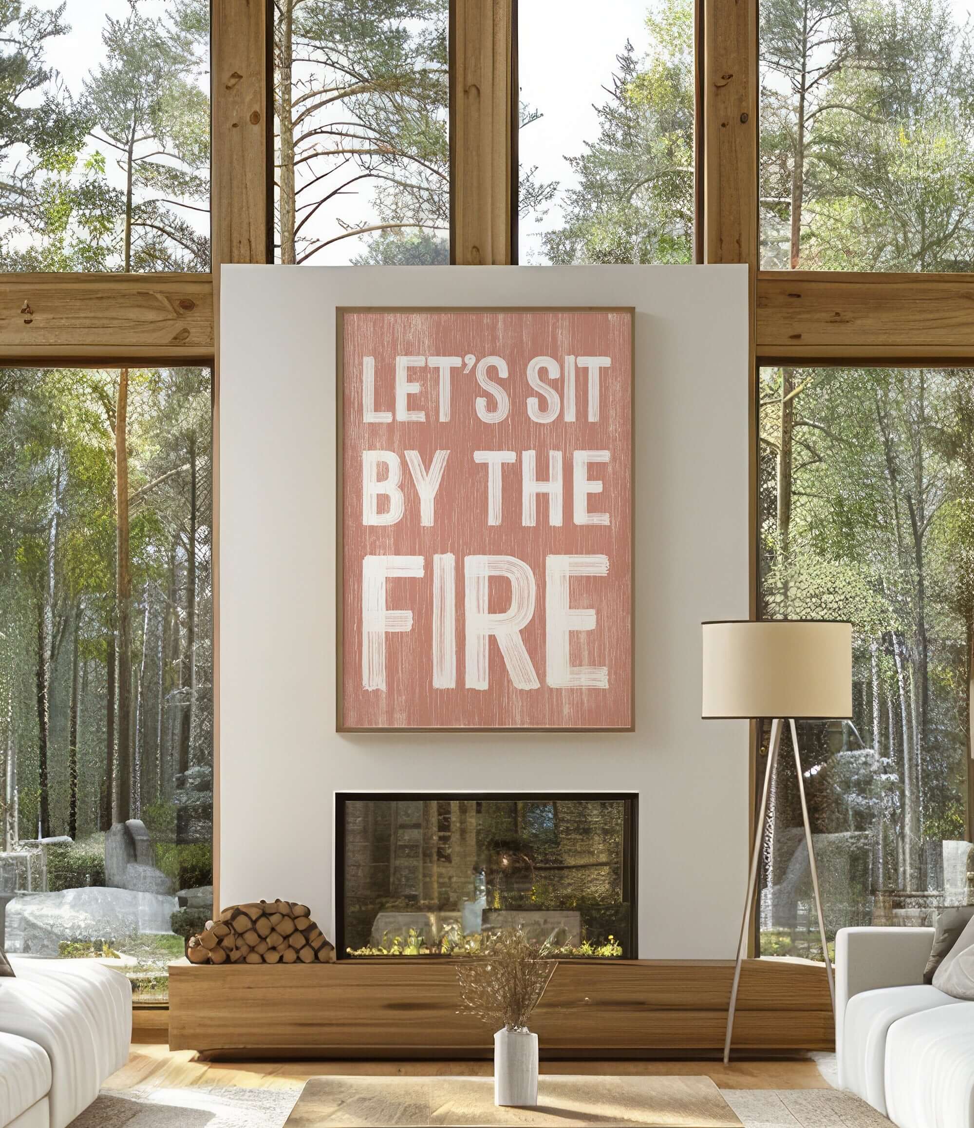 a living room filled with furniture and a fire place