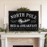 North Pole Bed & Breakfast Sign, Black