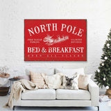 North Pole Bed & Breakfast Sign, Real Red