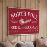 North Pole Bed & Breakfast Sign, Dark Red