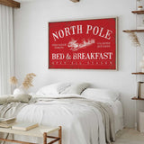 North Pole Bed & Breakfast Sign, Real Red