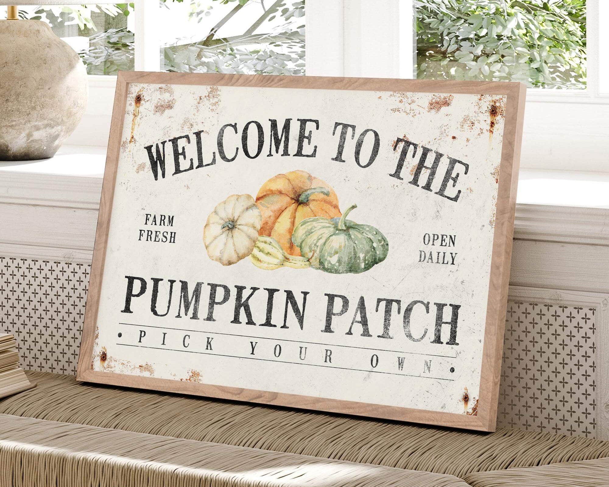 a welcome sign sitting on top of a bench