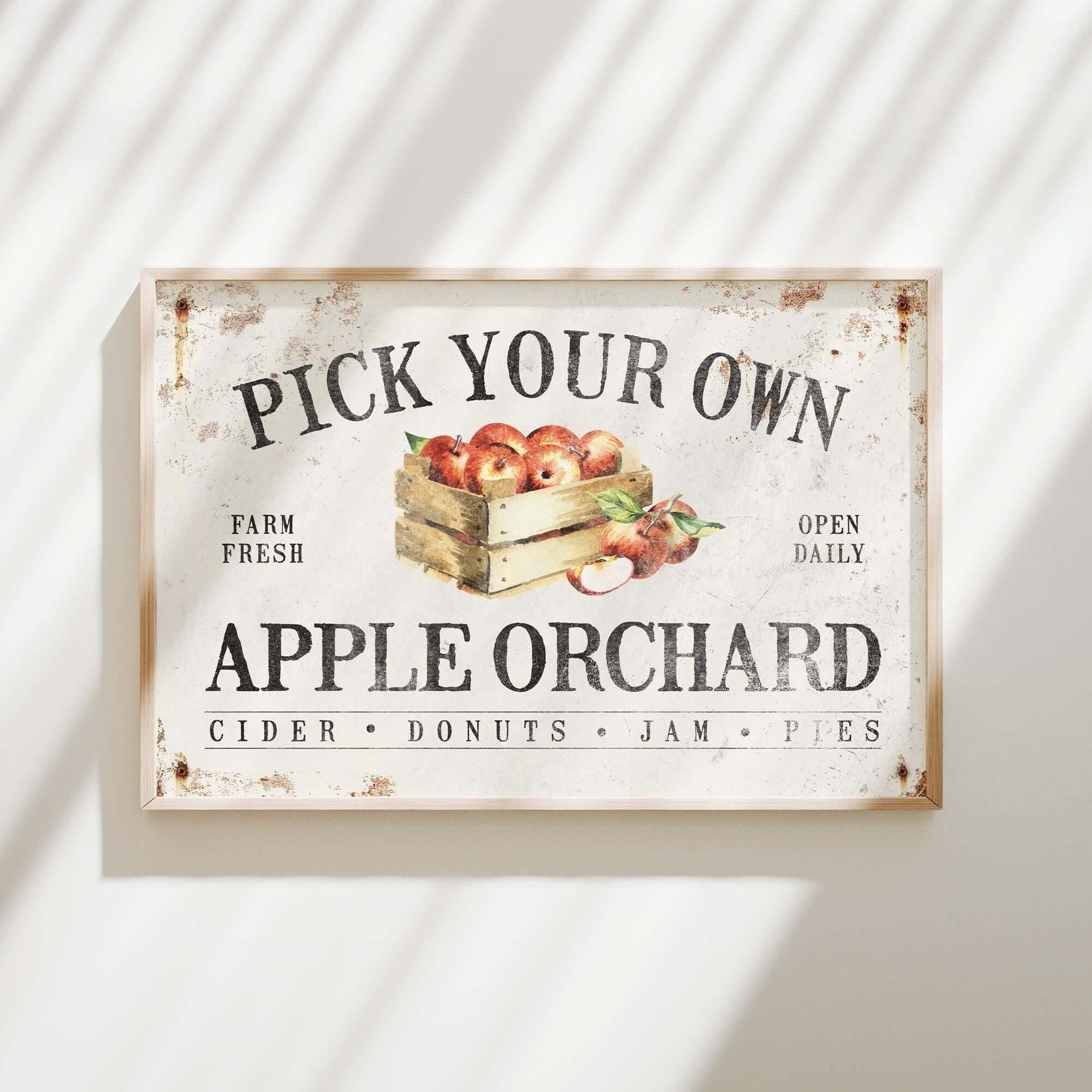 a sign that says pick your own apple orchard