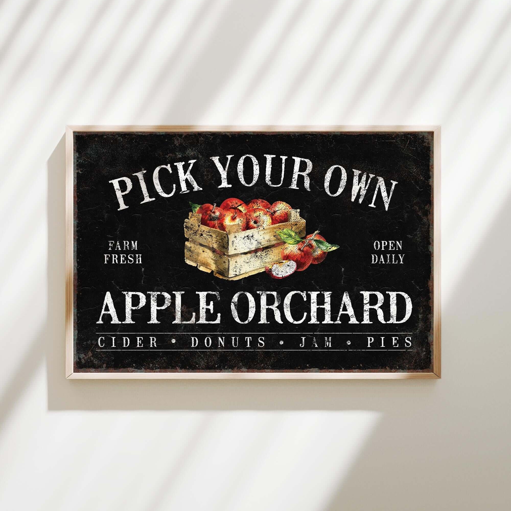 a sign that says pick your own apple orchard