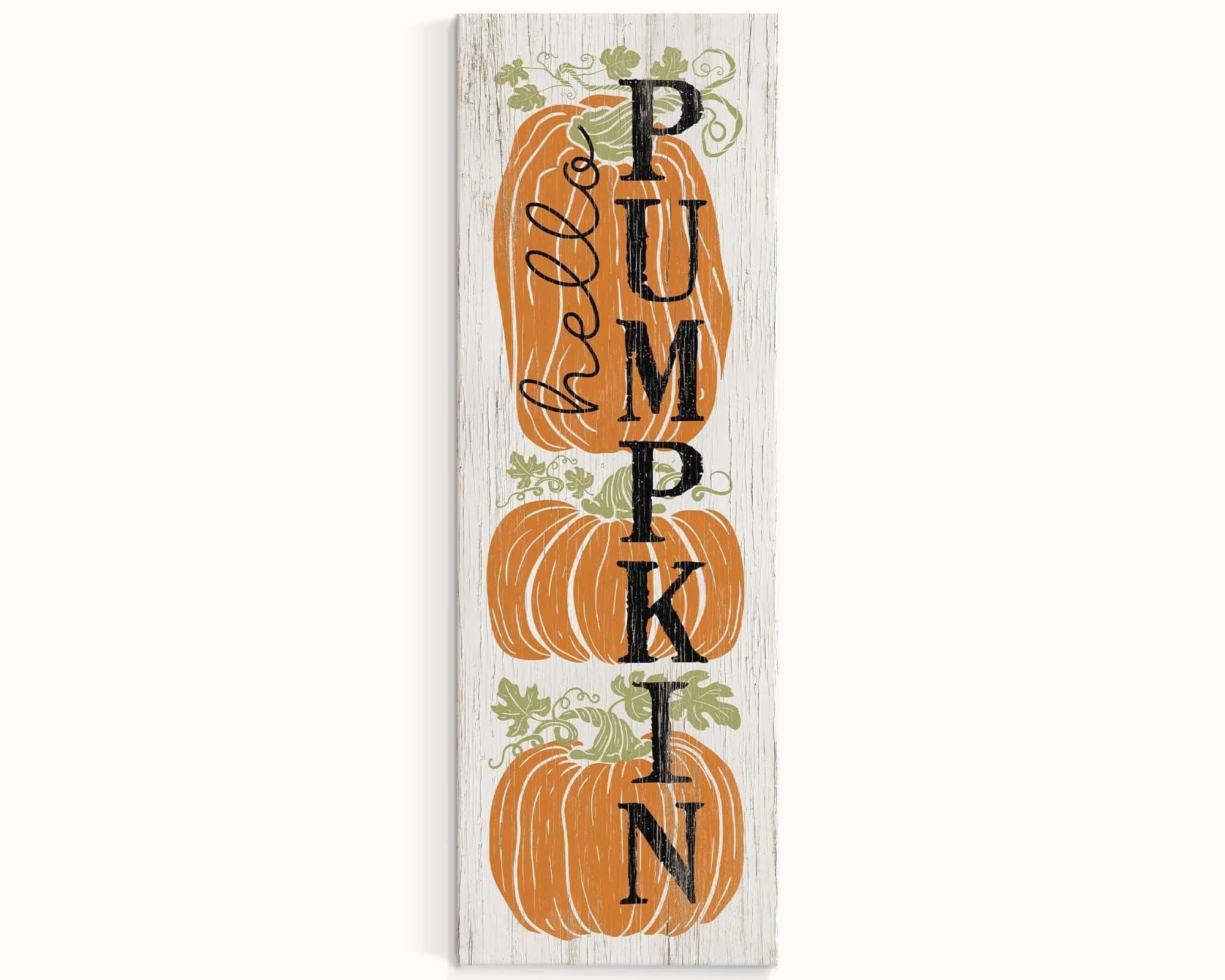 a wooden sign that says pumpkin on it