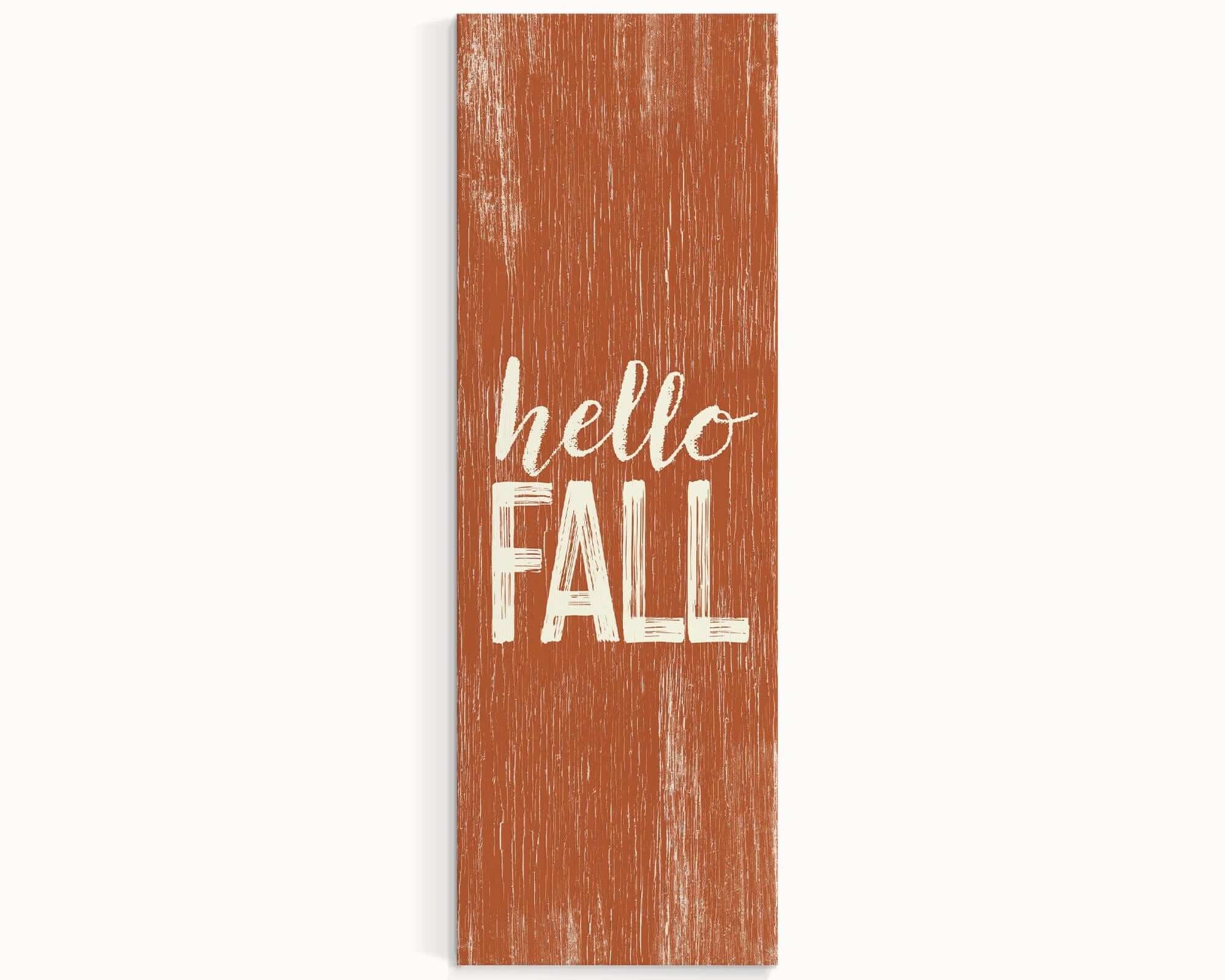 a wooden sign that says hello fall