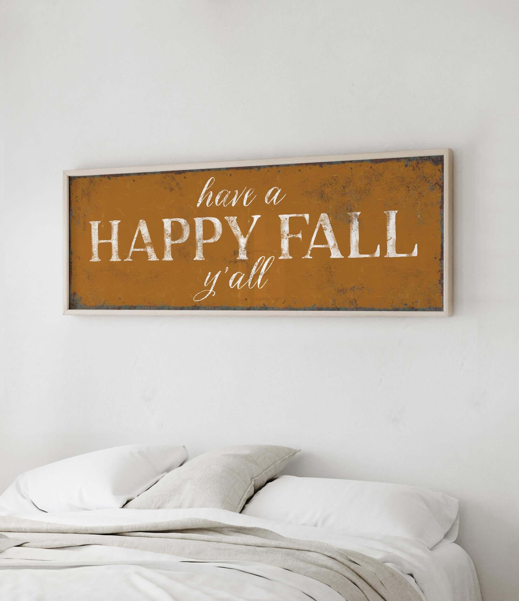 a wooden sign that says have a happy fall y'all