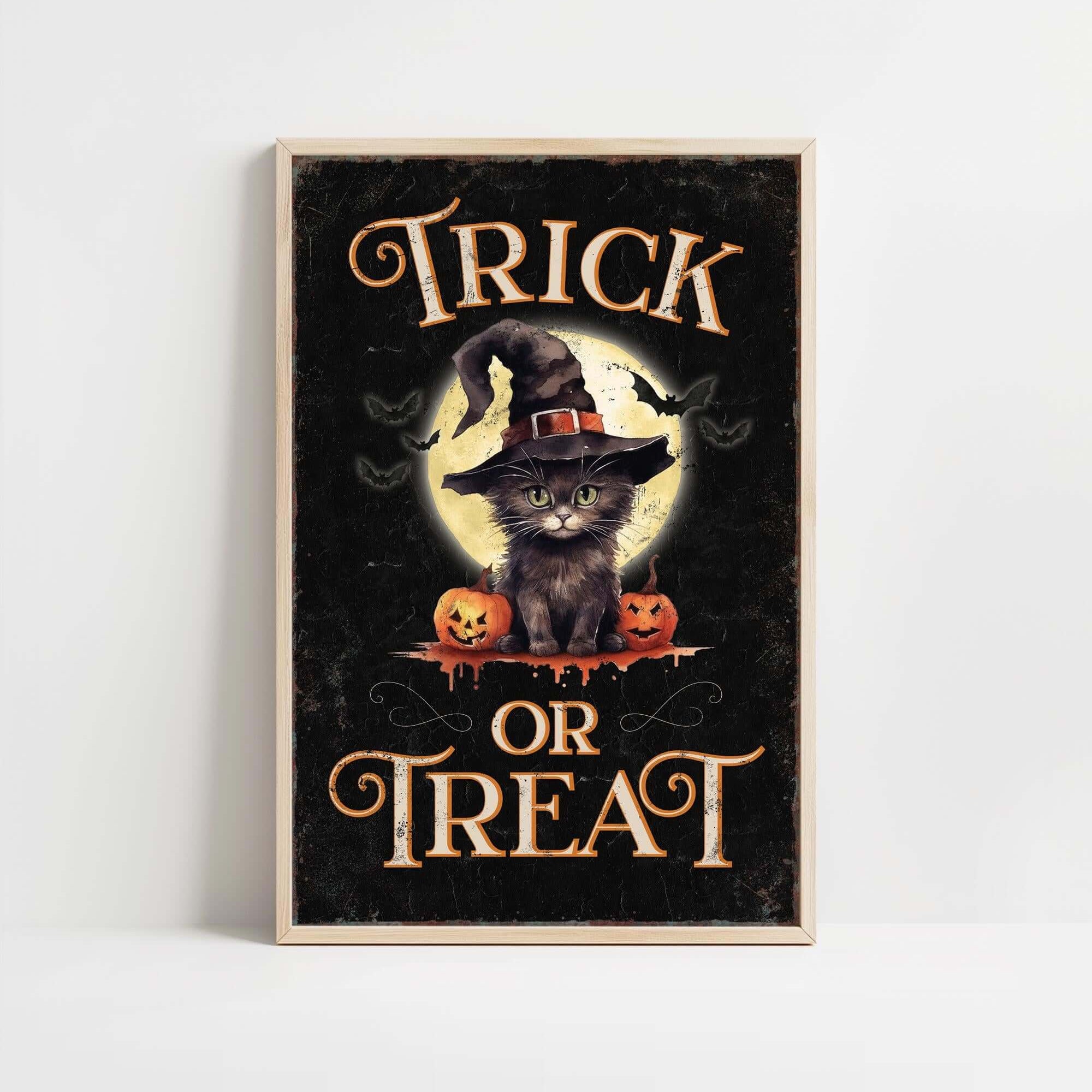 a picture of a cat wearing a witches hat