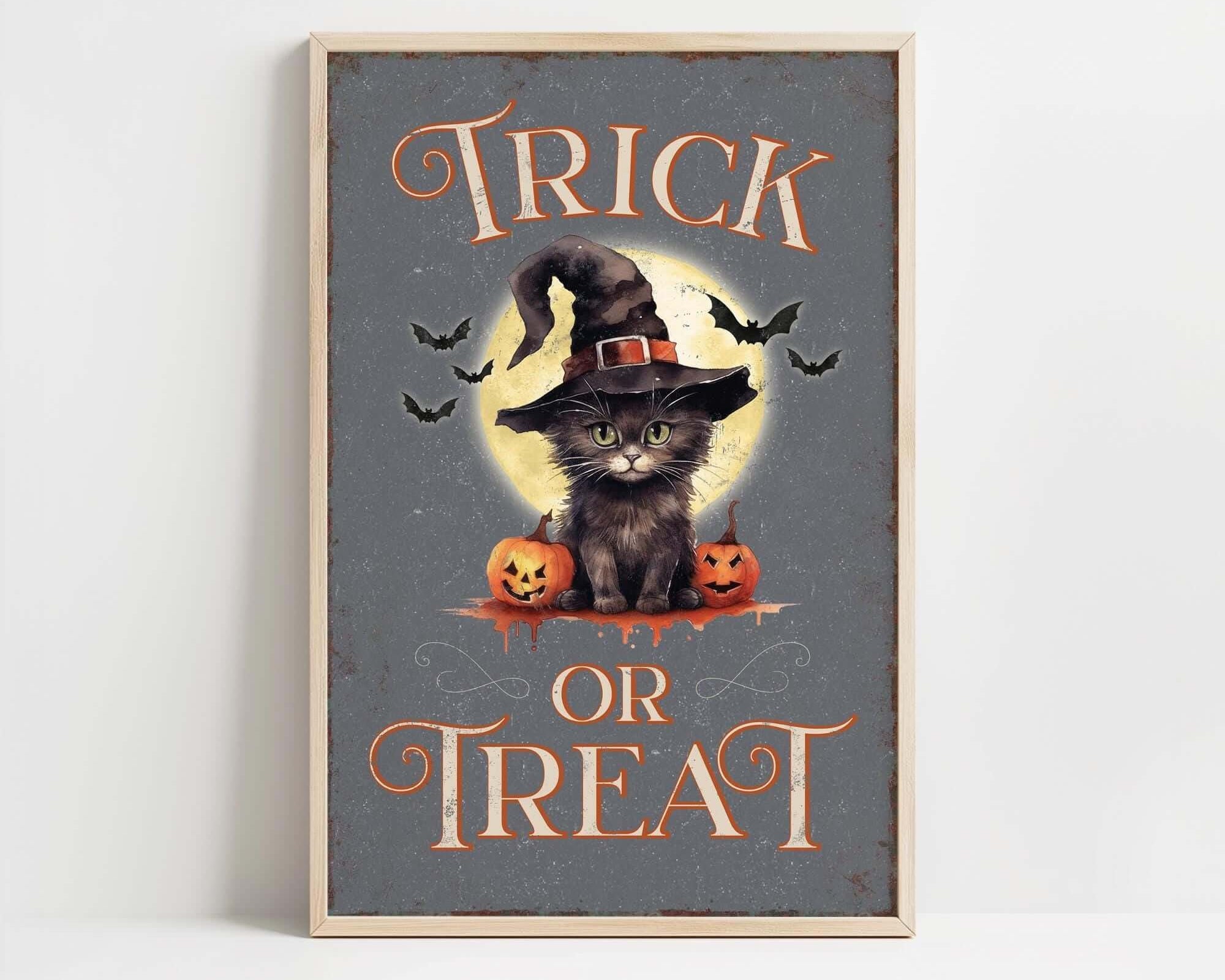 a picture of a cat wearing a witches hat