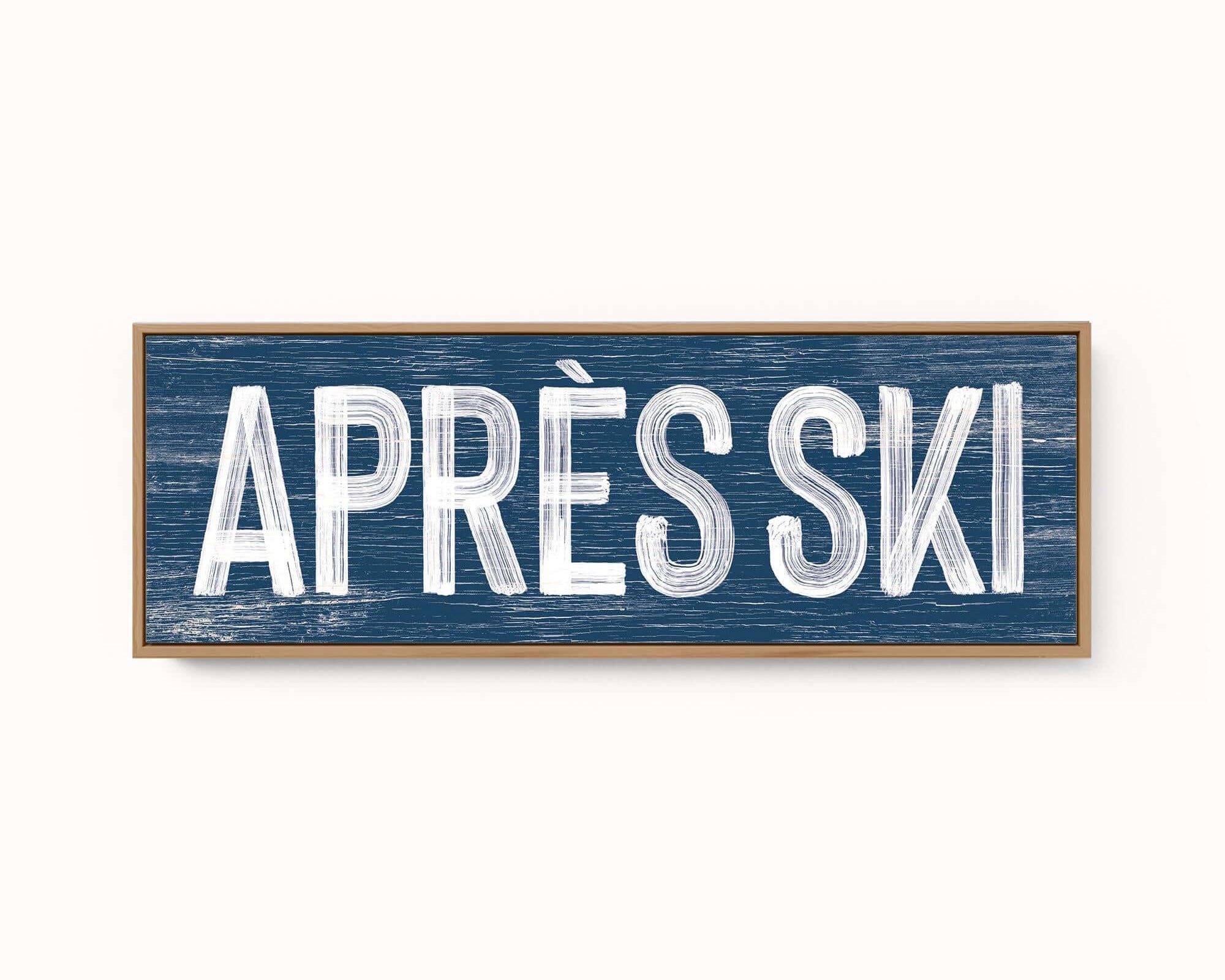 a wooden sign that says apres ski on it