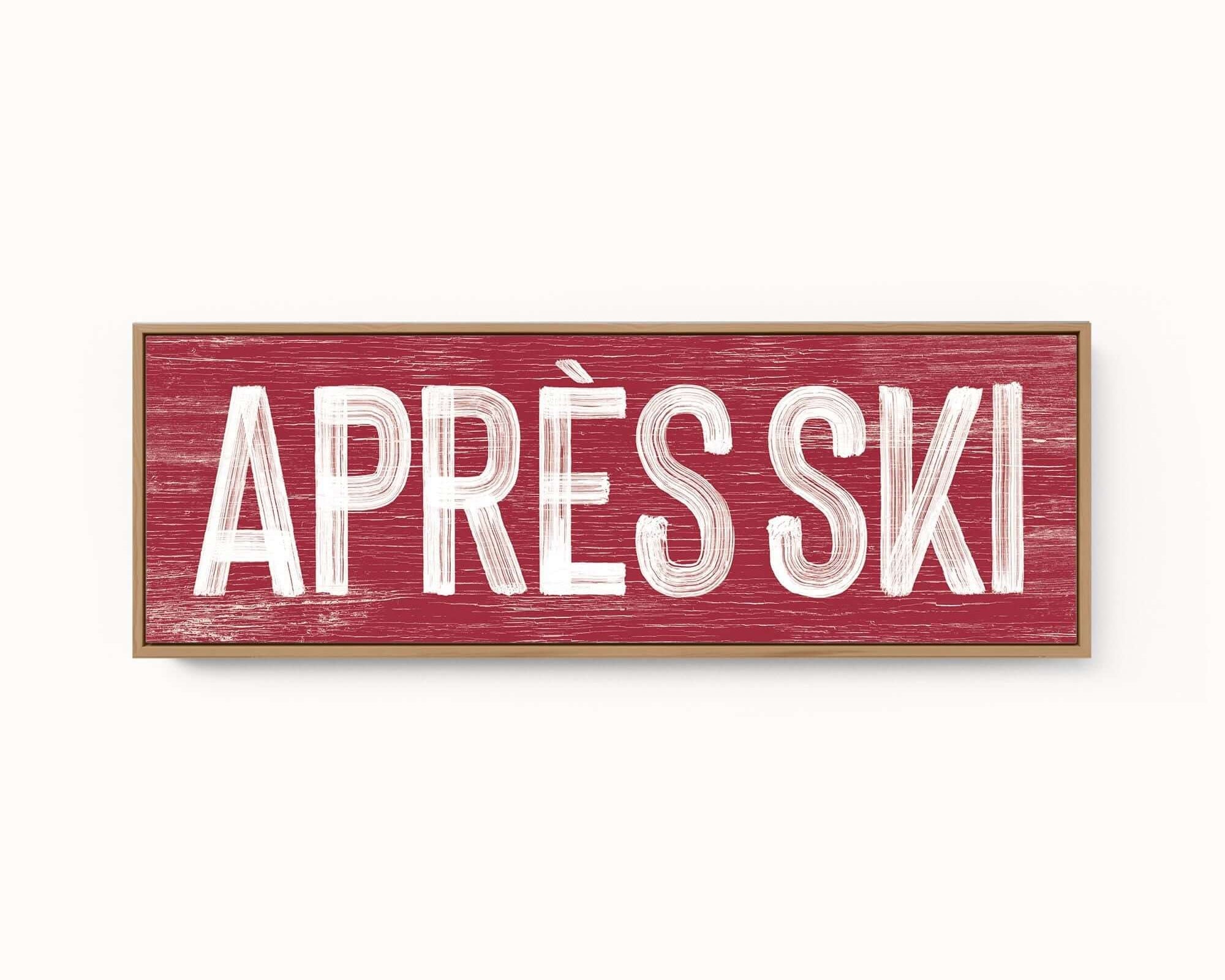 a wooden sign that says apres ski