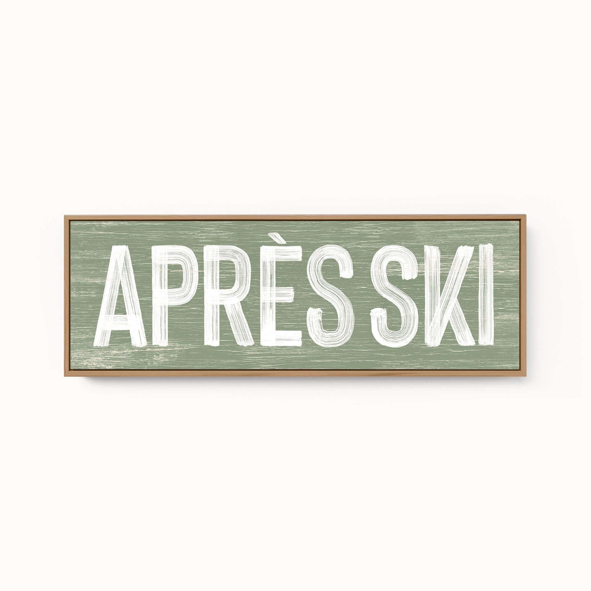 a wooden sign that says apress ski